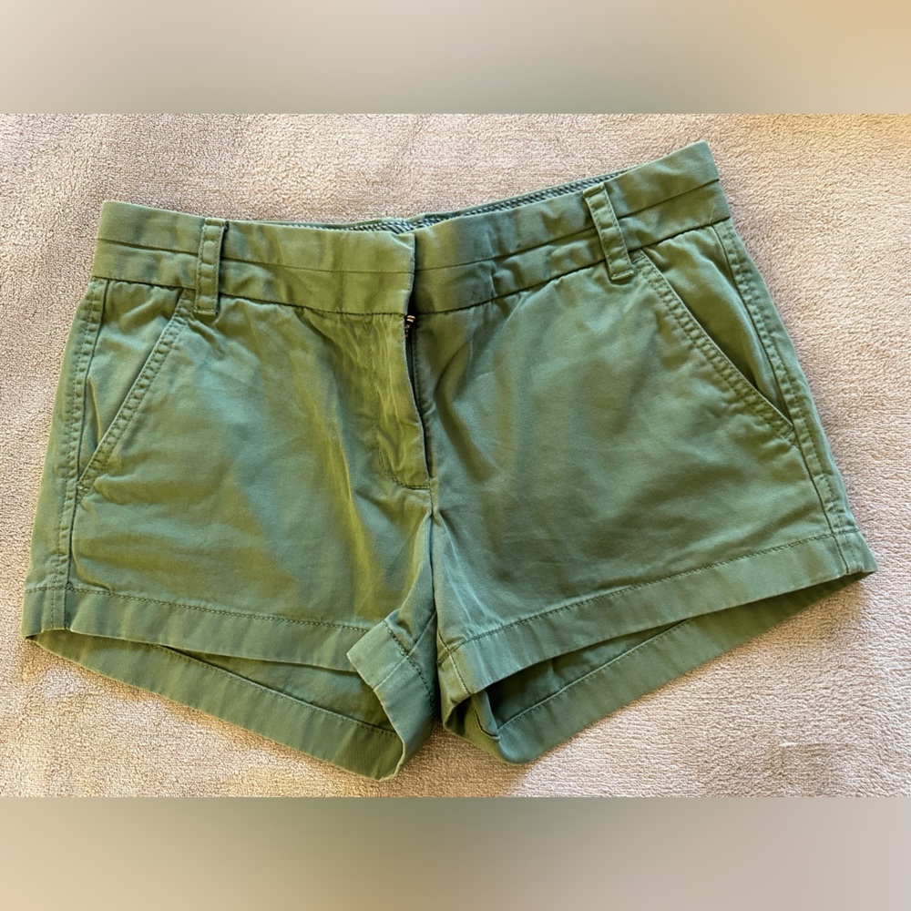 Green J. Crew Chino Shorts